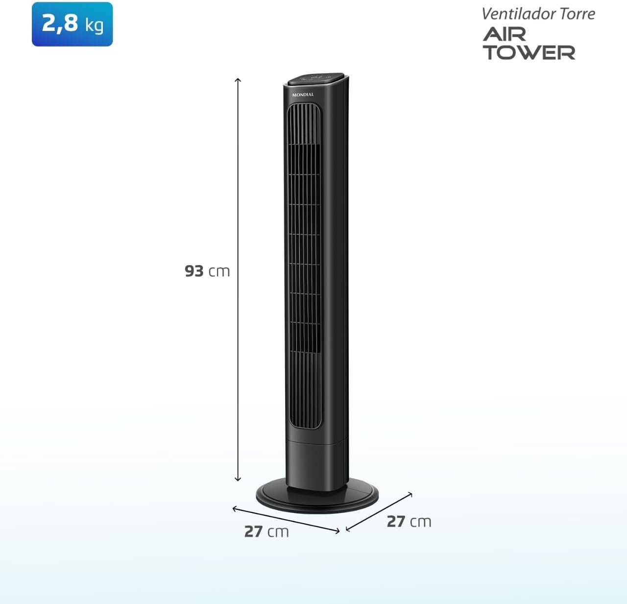 MONDIAL Ventilador de Torre Air Tower, Preto, 45W, 220V - VTR-01-B - Imagem 3