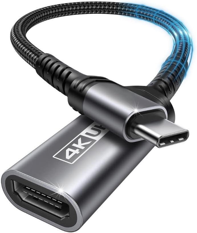 Adaptador de Alumínio Tipo-C para HDMI 4K (60Hz) - Para MacBook Pro/Air, iPad Pro/Air, Mac Mini, iMac (M1/M2) (Cinza Espacial) - Premium - Imagem 2