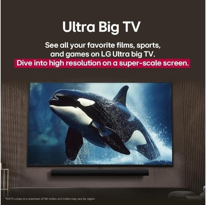 Smart TV 4K 43" LG UHD 43UA75 Processador α7 AI Ger8 4K Super Upscaling Google Cast Alexa Integrado Controle Remoto Padrão WebOS 25 - Imagem 9