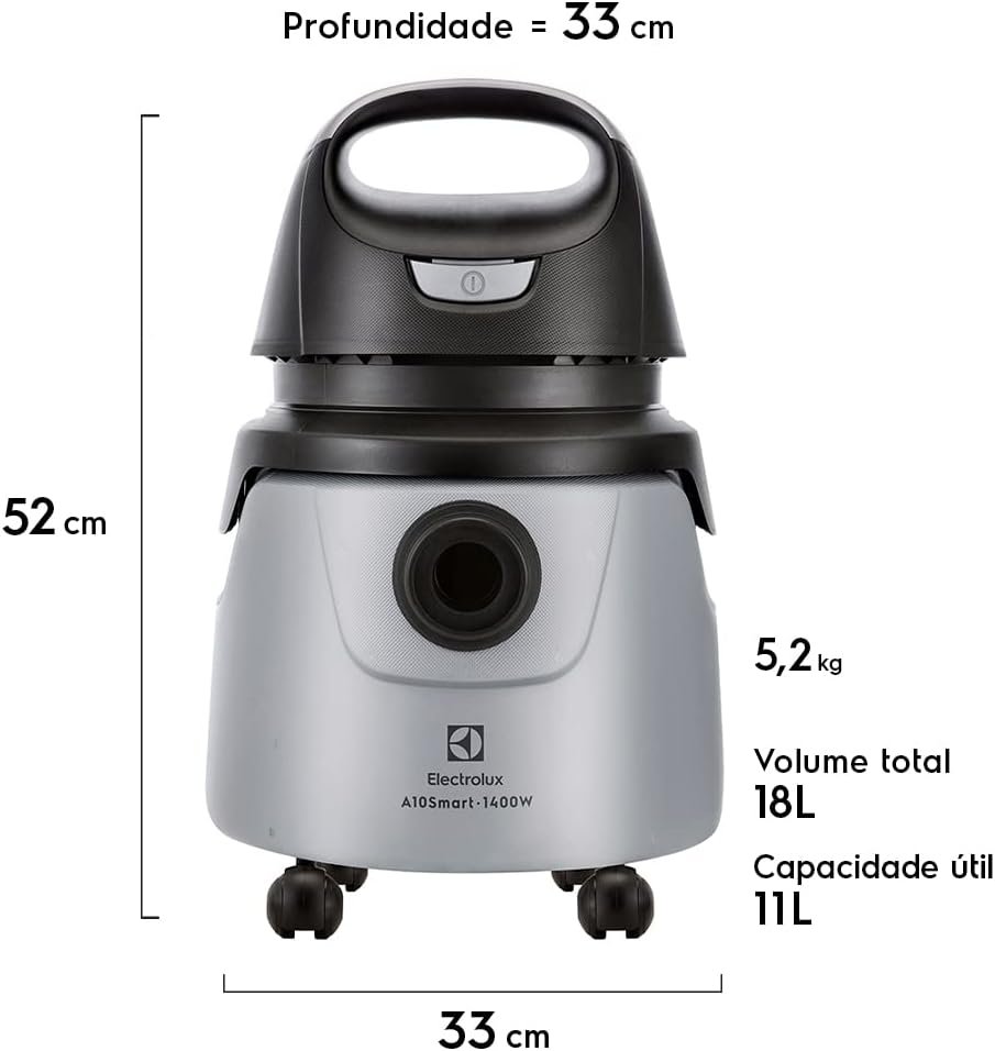 Electrolux Aspirador água pó potente função sopro limpeza profunda 1400W 18L total 11L util protetor termico A10N1 127V - Imagem 6
