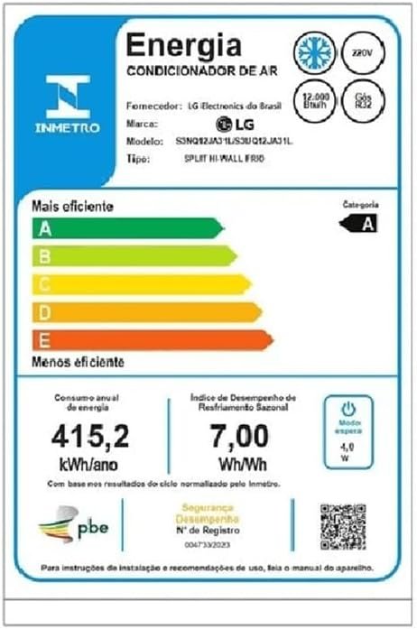 Ar Condicionado Split 12000 Btus Lg Dual Inverter Voice +ia Frio S3nq12ja31l.eb2gam1-220v - Imagem 8