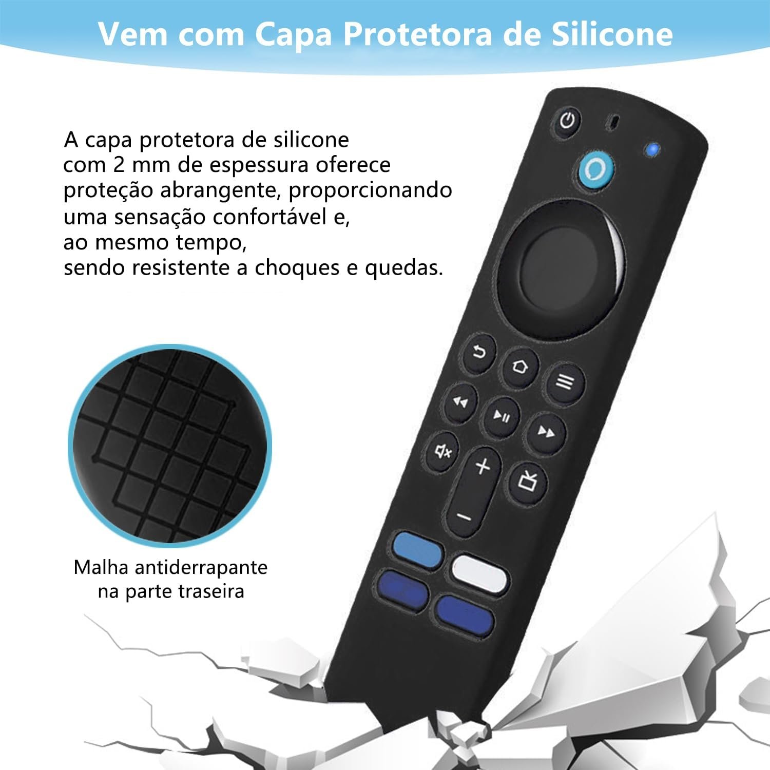 Controle Remoto com Comando De Voz, Vem com Capa Protetora de Silicone, Compatível com TODOS MODELOS com teclas de atalho. Subtitui modelo ORIGINAL - Imagem 5