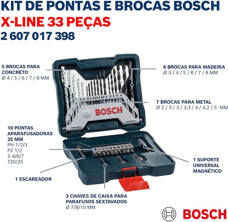 Bosch Kit de Pontas e Brocas X-Line 33 pçs - Imagem 8