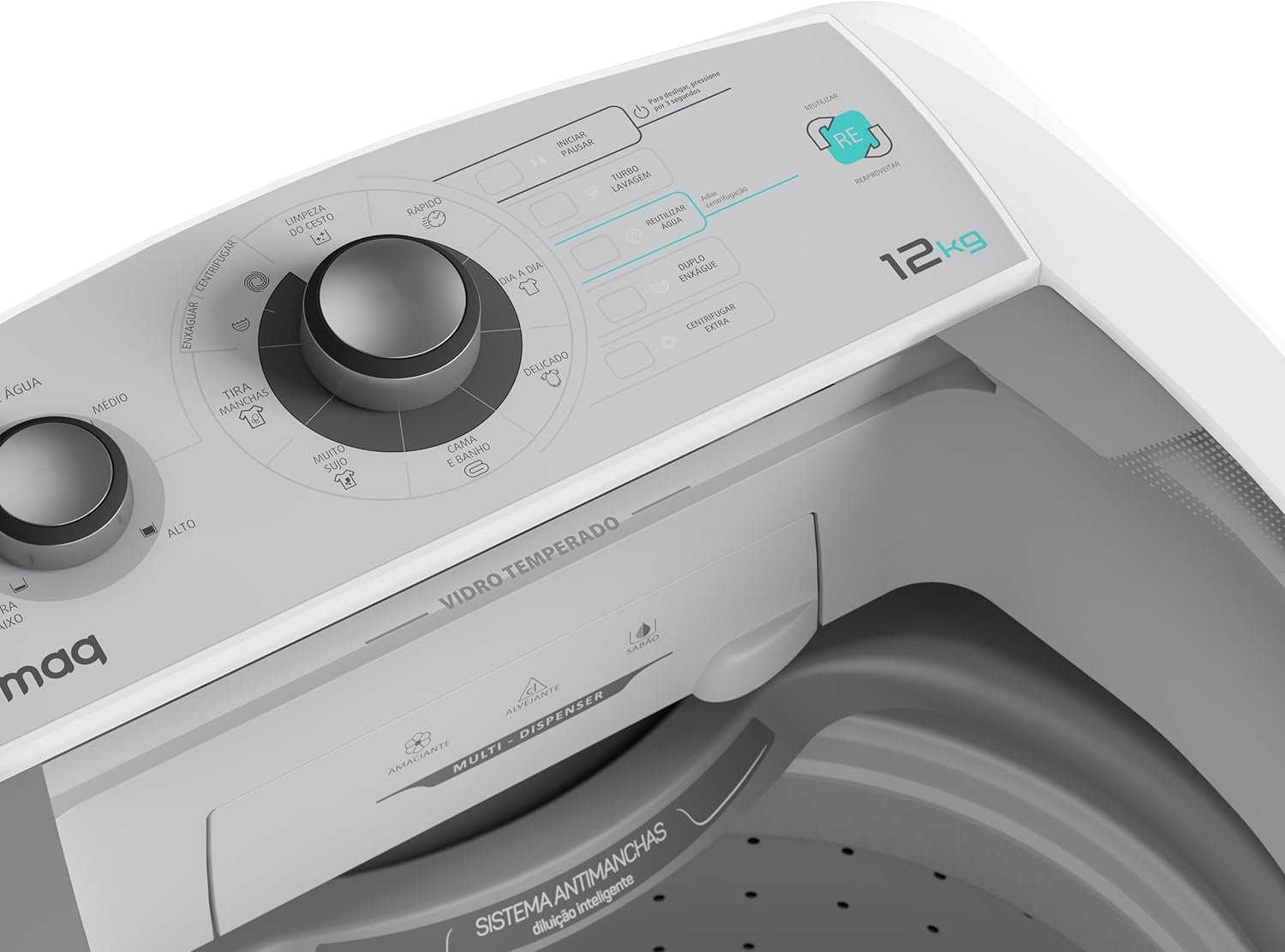 Máquina de Lavar Colormaq 12 kg LCA12 Automática Sistema Antimanchas Branca 220V - Imagem 5