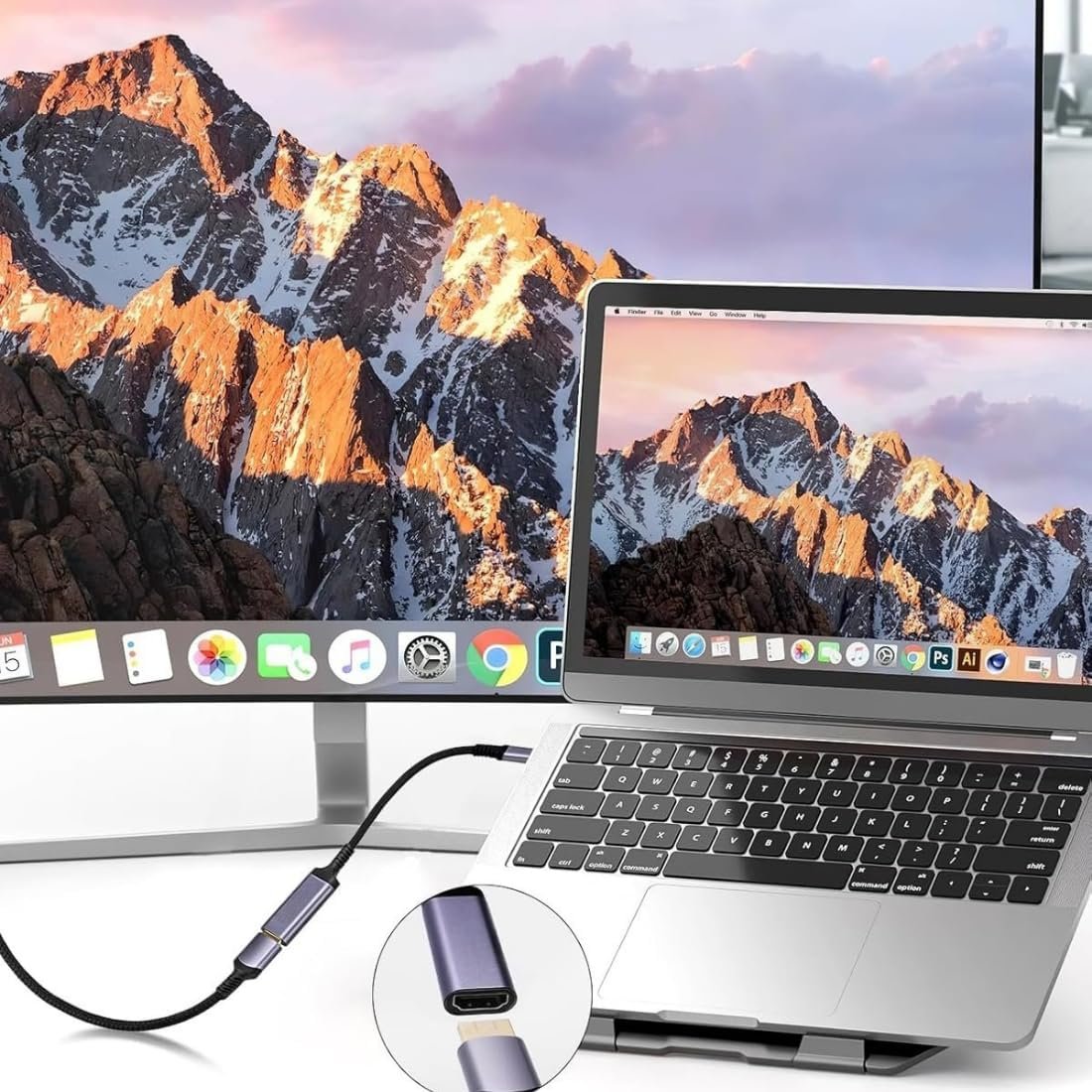 Adaptador de Alumínio Tipo-C para HDMI 4K (60Hz) - Para MacBook Pro/Air, iPad Pro/Air, Mac Mini, iMac (M1/M2) (Cinza Espacial) - Premium - Imagem 8