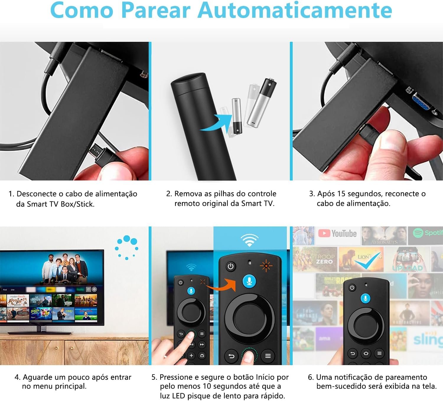 Controle Remoto com Comando De Voz, Vem com Capa Protetora de Silicone, Compatível com TODOS MODELOS com teclas de atalho. Subtitui modelo ORIGINAL - Imagem 7