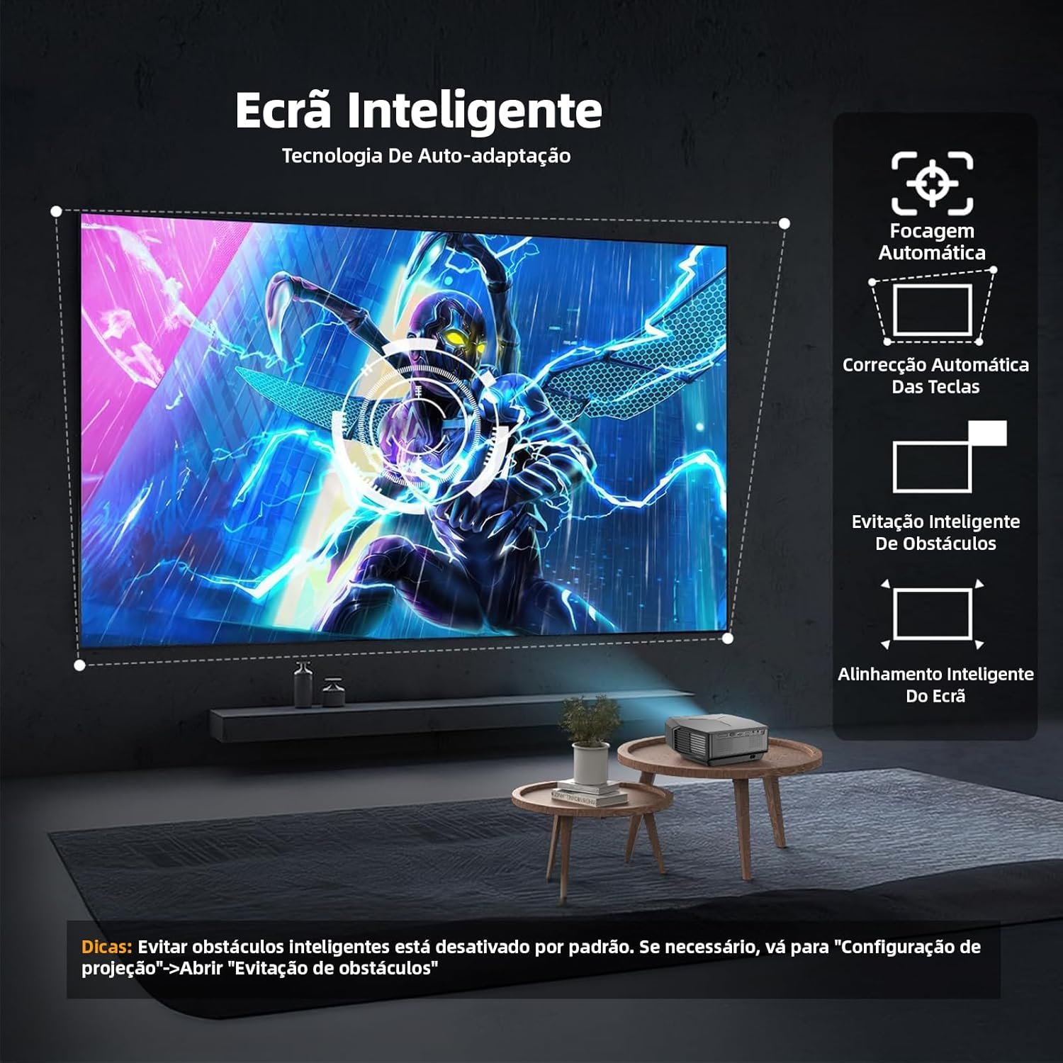 Bettdow Projetor 4k 8k 12000 Lumens Hd 1080p Compatível Completo De Android 9, Smart Projetores Retroprojetor Portatil 350 ANSI WiFi 6 BT5.0, Auto Correção Trapezoidal, Foco Automático - Imagem 5