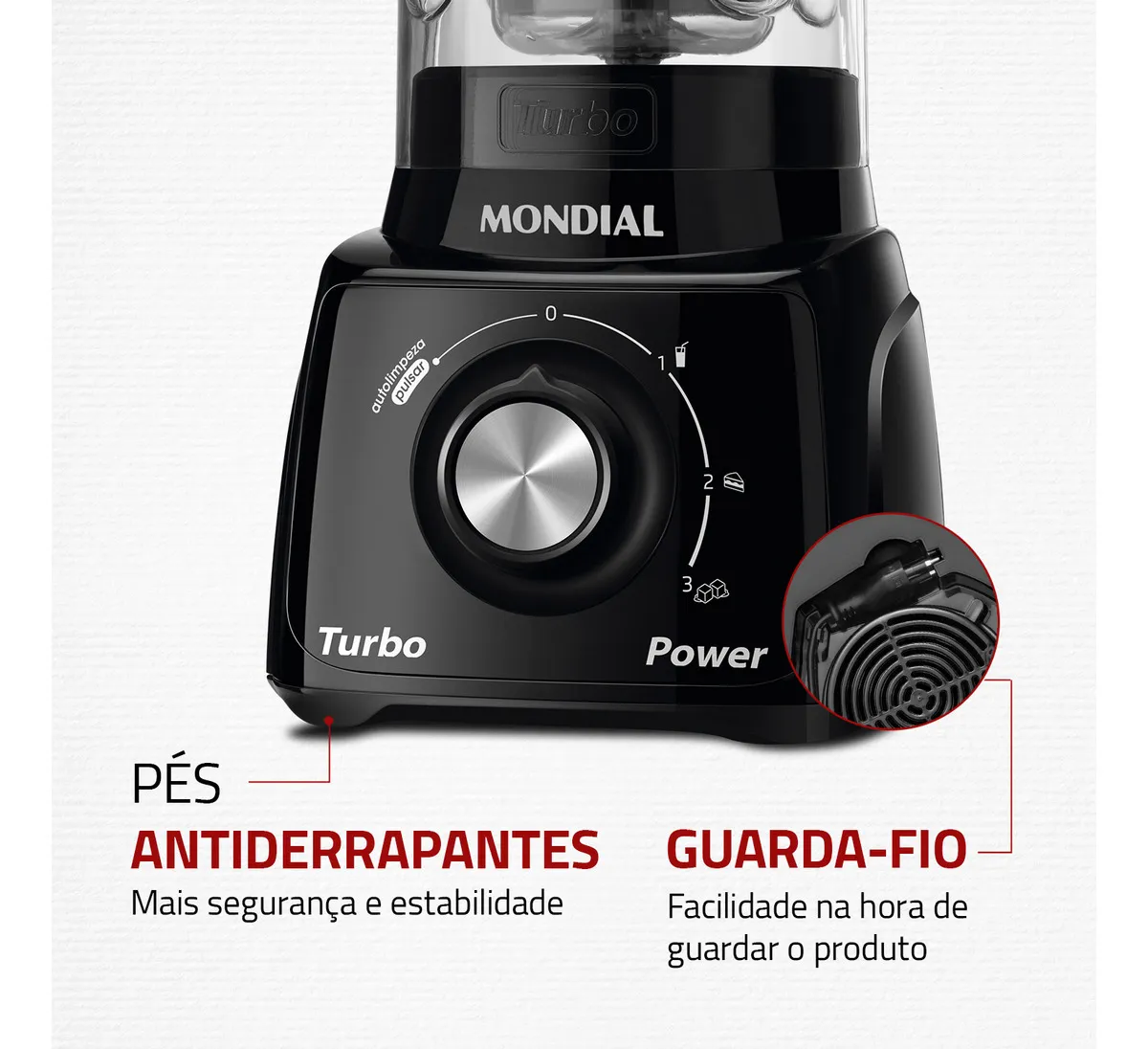 Liquidificador Turbo Power Mondial 550W - L-99 FB