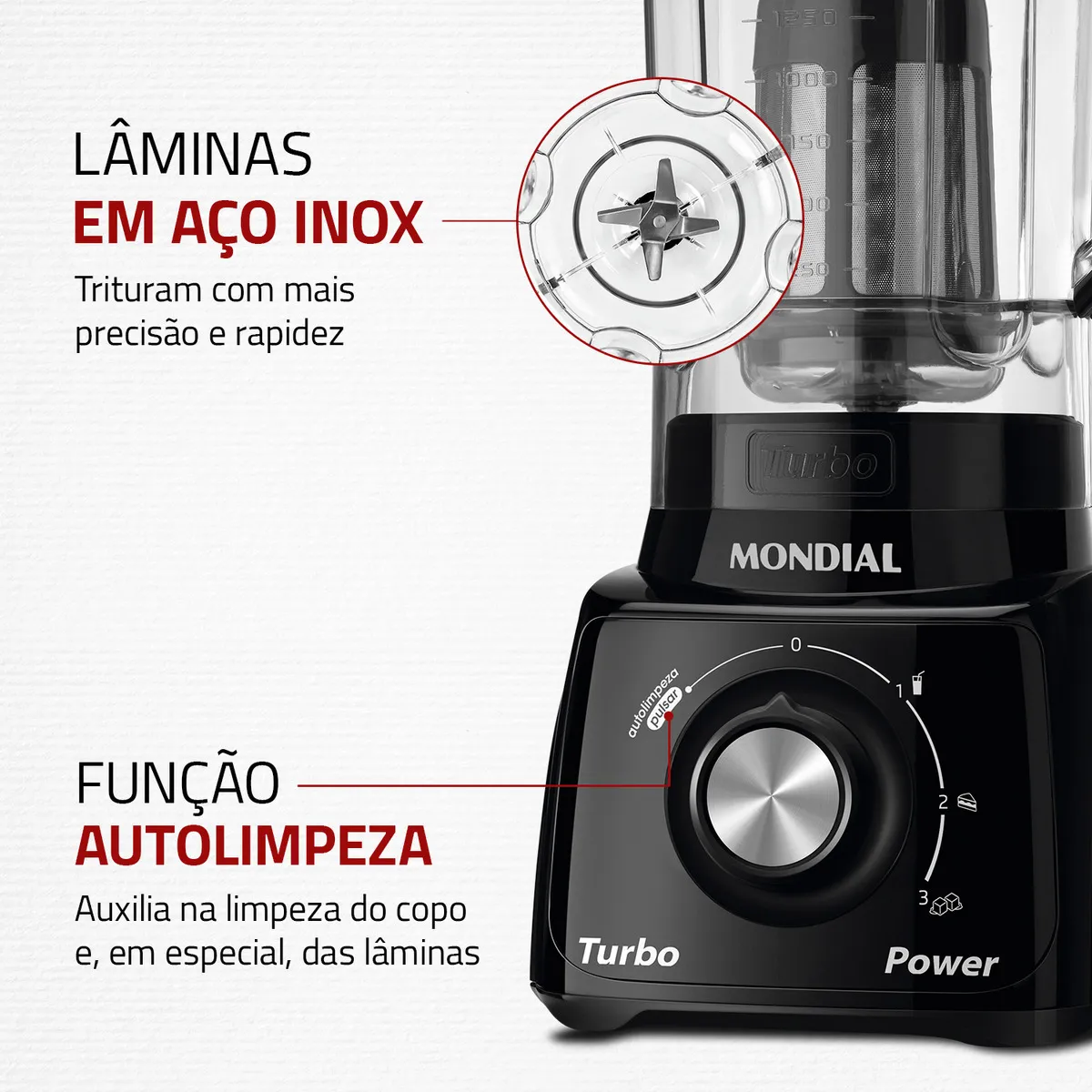 Liquidificador Turbo Power Mondial 550W - L-99 FB