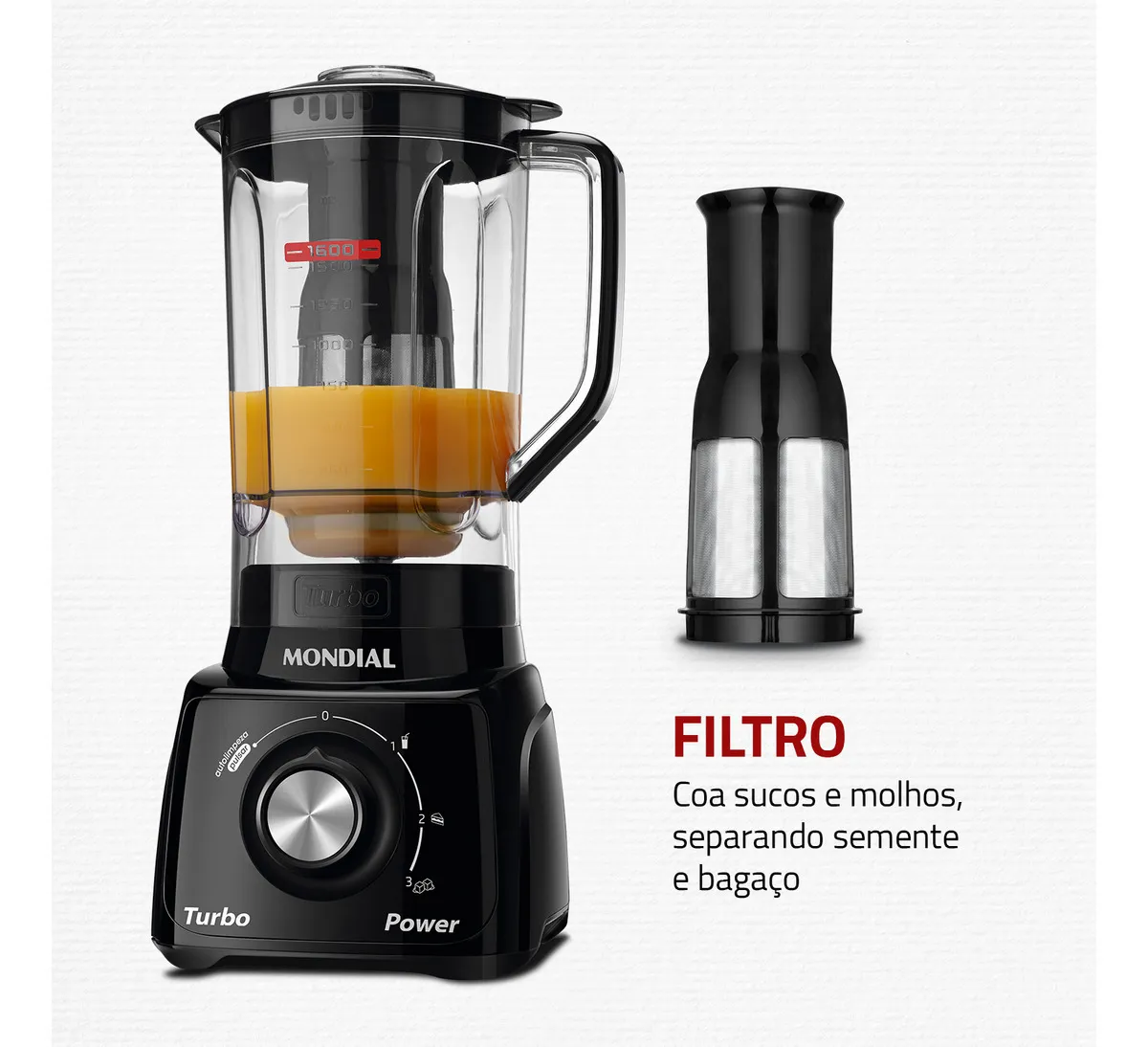 Liquidificador Turbo Power Mondial 550W - L-99 FB